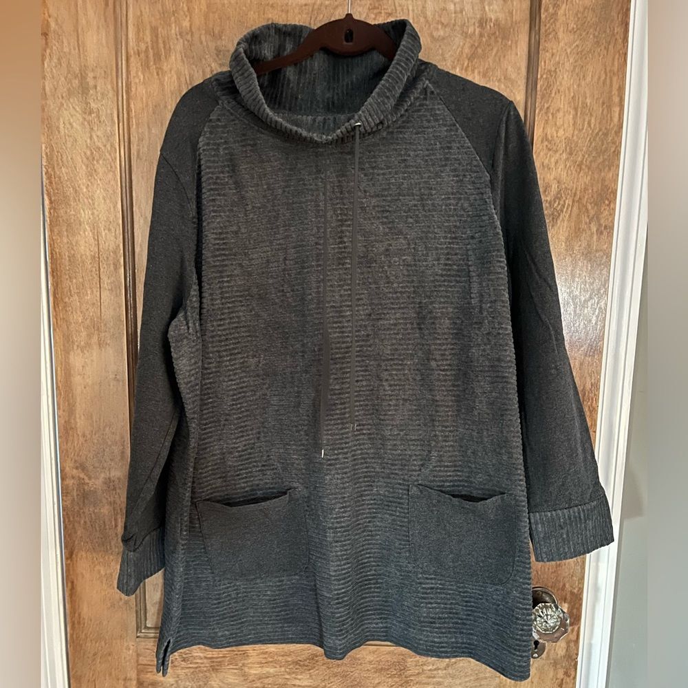 Croft and Barrow Pullover Cowl Neck Tunic Lightly Lined. Size 2X